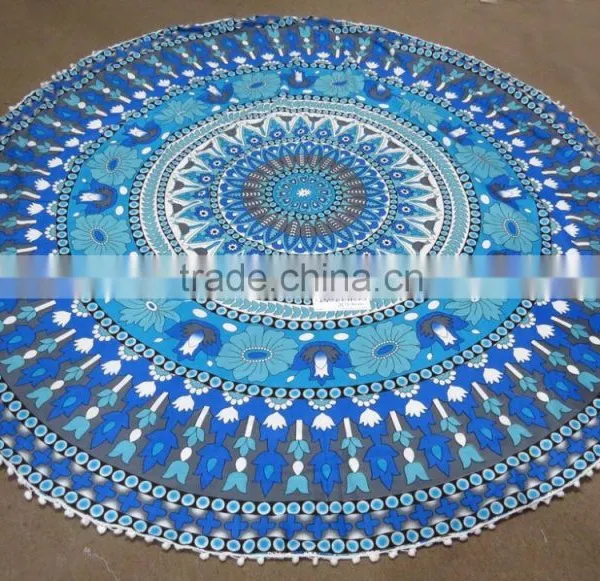 Mandala Printed Round Beach Towel 72 Inch Roundies Wholesale photo-4