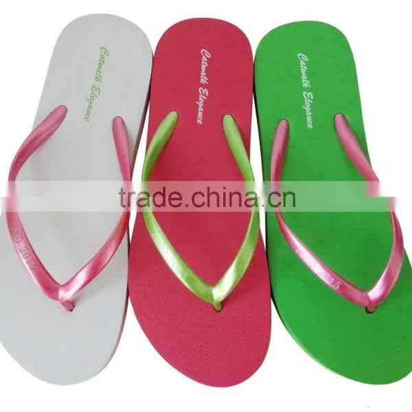 2015 Hot Promotional China Cheap Girls Slipper Colorful Optional Flat Beach Shoes photo-5
