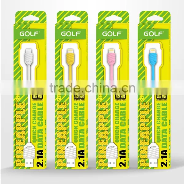 GOLF 2.1A Pineapple Series Usb Cable for Iphone5/5s/5c 1m Quick Charge and Data Pinepple Cable for Iphone 6/6s/6plus photo-6