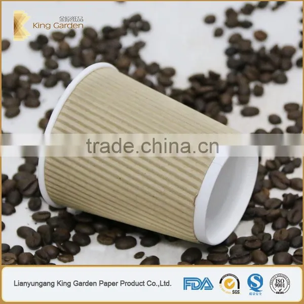 Triple Groove Layer Heat Insulated Wholesale Brown Coffee Cups photo-6