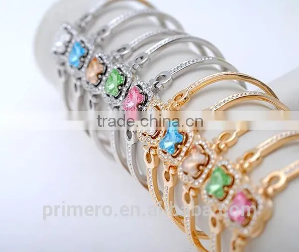 Austria Crystal Rhinestone Gold Charm Bracelets Elegant Butterfly Bangle For Women photo-6