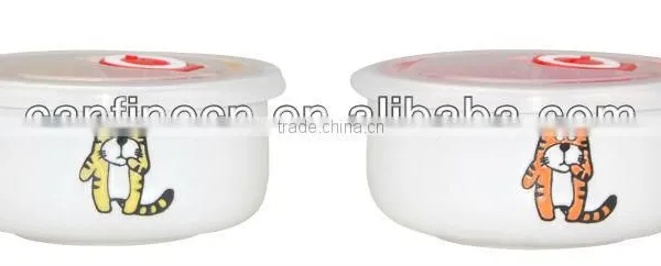 CERAMIC SOUP BOWL WITH LID AND SPOON