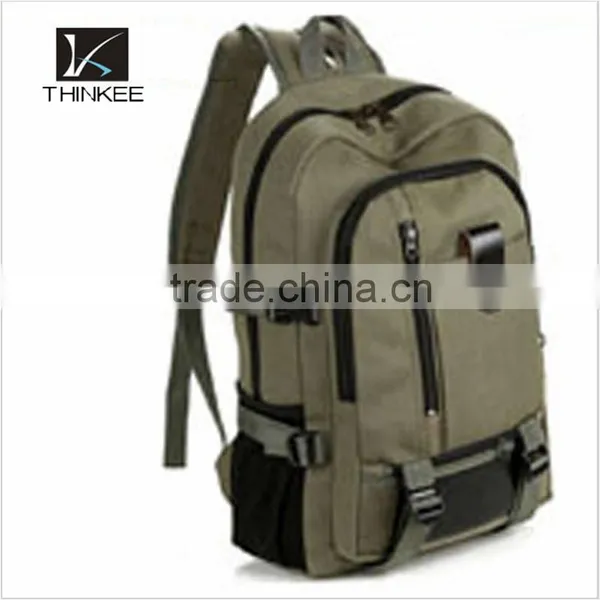 Canvas School Laptop Backpack Simple Light Travelling Backpack photo-5