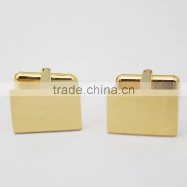 Factory Customize Gold Plating Rectangle Cufflink With Logo photo-2