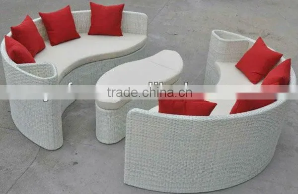 3pcs Half-moon Wicker Modern Sofa Bed photo-3