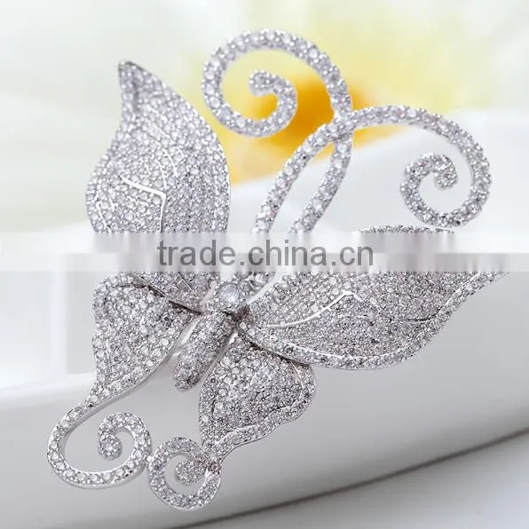 Platinum Plated Designer Fairy Butterfly Brooch With AAA+ Cz Micro Pave Setting for Women and Men photo-4