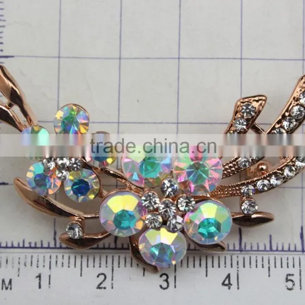 Wedding Bouquet Ab Color Rhinestone Flower Brooch,Color Rhinestone Brooch Pin For Garment Embellishment photo-3