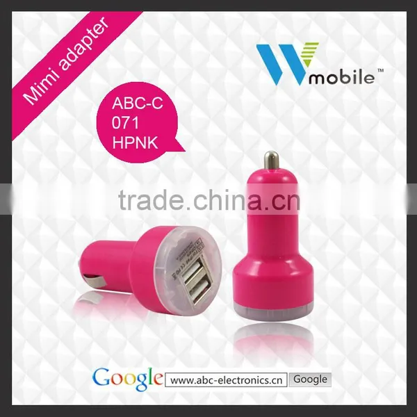 Universal Dual USB Car Charger For IPad for IPhone 5V 2.1A Mix Colors for Choice photo-2