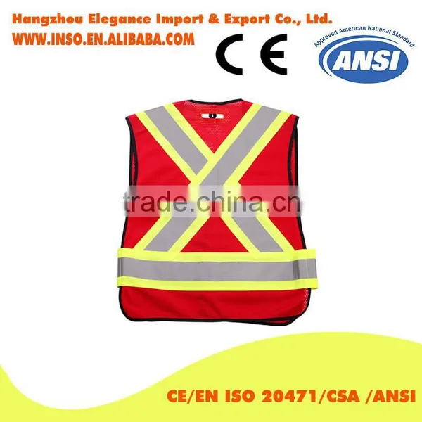 Pvc Strap Reflective Safety Vest Red 3M Reflective Vest Certified photo-2