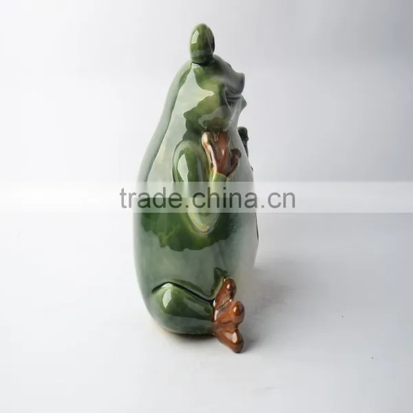 Funny Ceramic Bird Feeder With Frog Shape photo-2