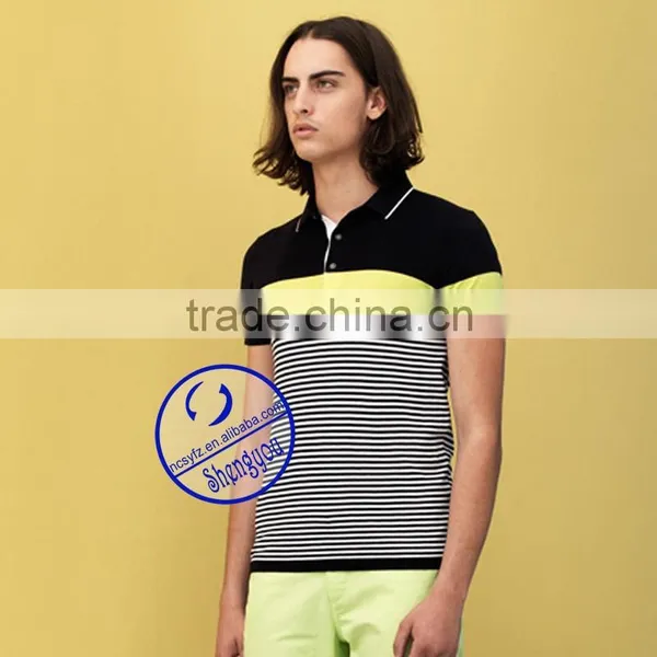 Fashion T-shirt for Men Stripe Polo Shirt Made in China photo-5