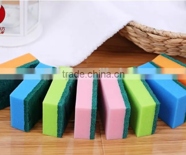 OEM Wholesale Promotional Abrasive Kitchen Cleaning Nylon Mixed Polyester Sponge Scouring Pads photo-2