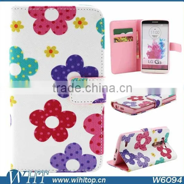 Factory Price! Fancy Leather Case for LG G3, TPU Cover Wallet Leather Case for LG Optimus G3 photo-4