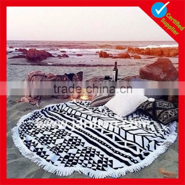 Inexpensive Custom Design Hot Sell Cotton Round Beach Towel Supplier's Choice photo-6