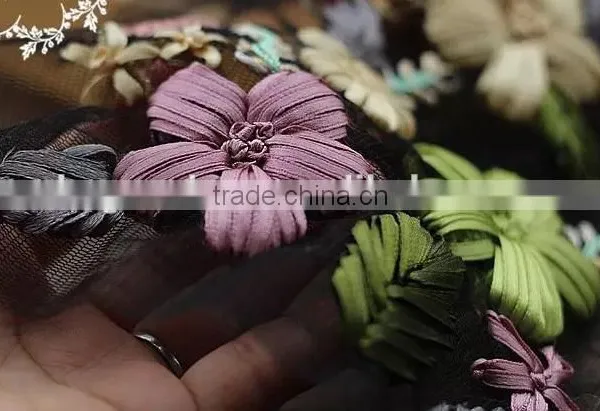 Stereoscopic Ribbon Embroidery Flower photo-4