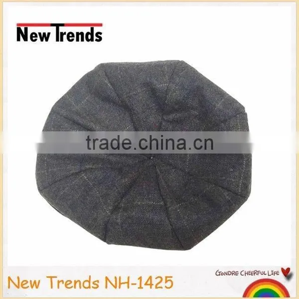 Wool & Cotton Man Octagonal Berets Hat Newboy Caps