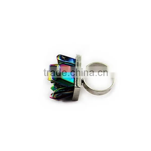 Crystal Quartz Colorful Crystal Point Ring photo-2