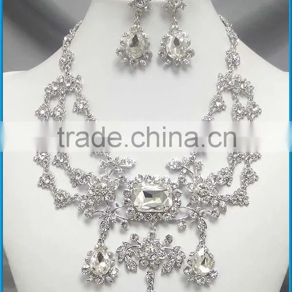 Lucury Austrian Rhinestone Collar Necklace African Jewelry Sets