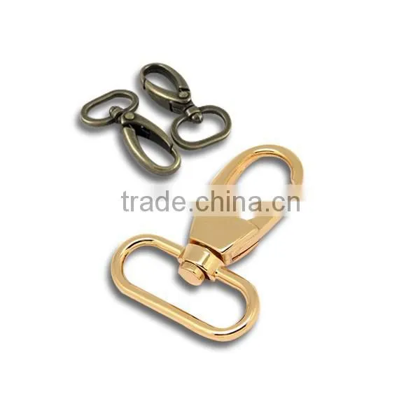Zinc Alloy Zamark Casting Snap Hook Buckle in Gold Plated Burnish Brass Brushed for Handbag