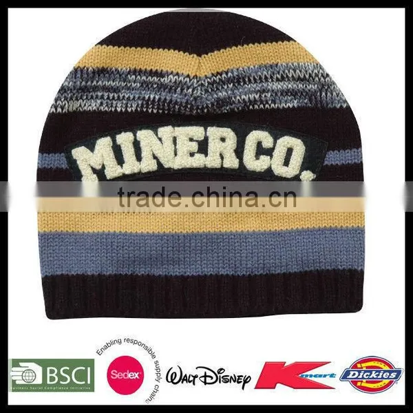 Jacquard Knitted Winter Oem Striped Gorro