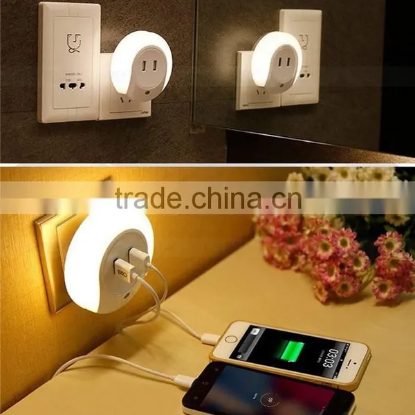 Dual USB Output Small Mini Night Light Induction Charger Socket LED Small Light photo-6