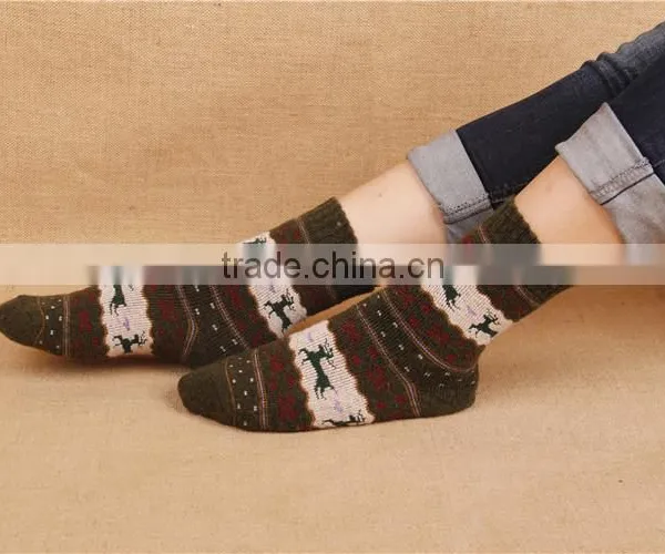 Hot Sale Warm Women Cosy Crew Sock Thermal Jacquard Sock photo-2