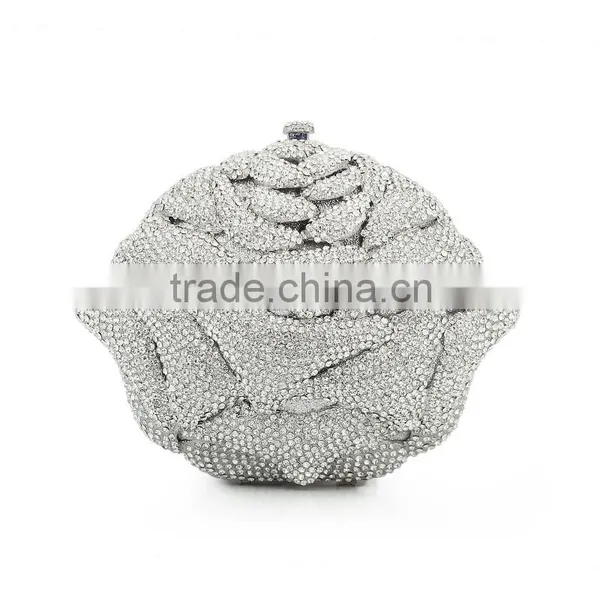 3D Flower Hard Shell Crystal and Crystal Bags and Clutches (8746A-S) photo-2