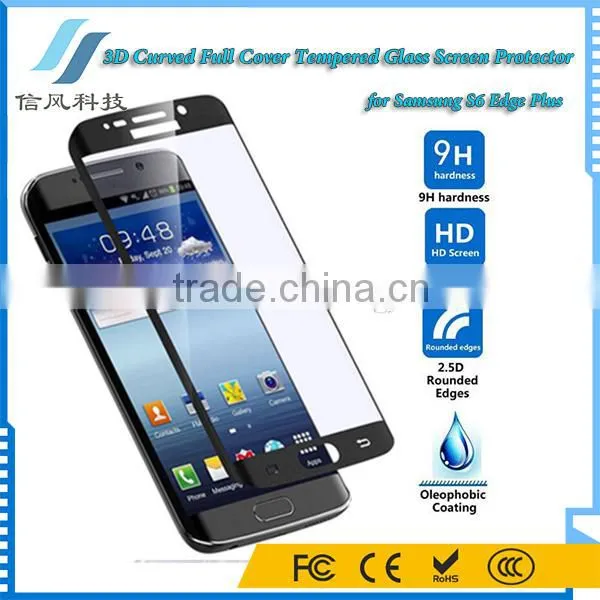 Black 3D Curved Tempered Glass Screen Protector for Samsung S6 Edge Plus