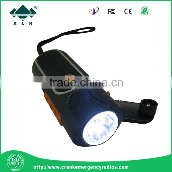 2015 Mini Led Winding Up Rechargeable Flashlight Torch Radio With LCD Display