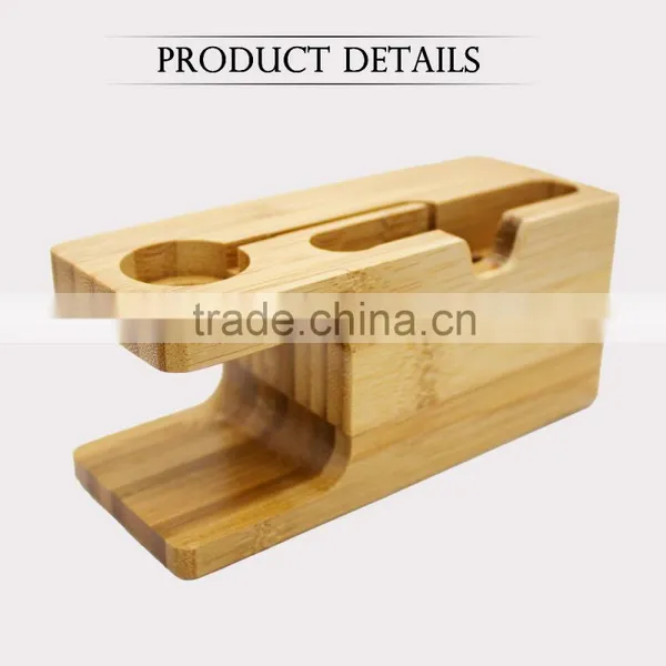 Natural Wood Stand Base Popular Portable Charger Wooden Stand for IPhone for Apple Watch Stand photo-5