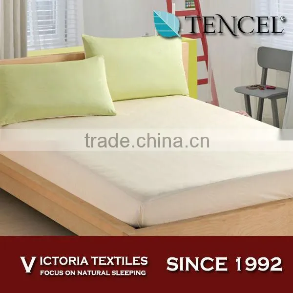 Luxury Solid Color Tencel Bed Fitted Sheet With Pillowcases All Sizes photo-3