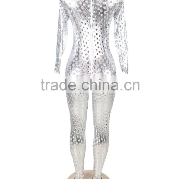 Top Quality Paypal Accept 3 Colors Available Full Body Sexy See Through Leather Bodysuit photo-2