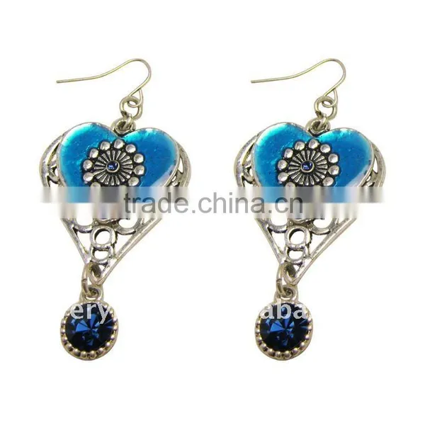 Imitation Jewelry,heart Enamel Earring FCM-10016
