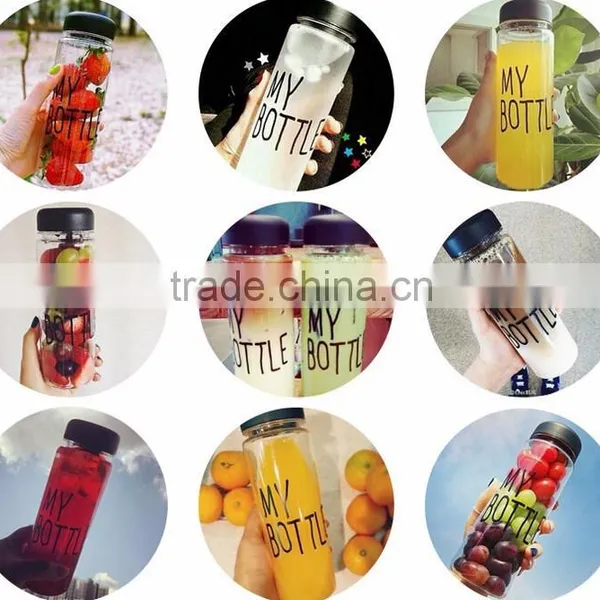 New Design Hot Selling BPA Free Fruit Infuser My Bottle 500ml Sports Plastic Water Bottle photo-2