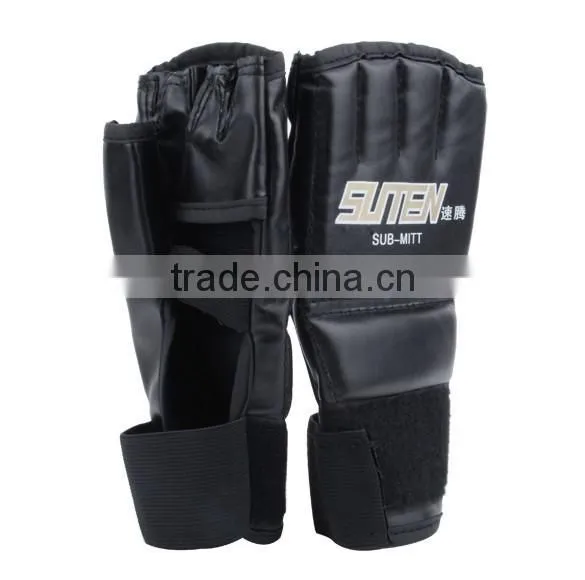 New Leather MMA Muay Thai Training Punching Bag Half Mitts Sparring Boxing Gloves photo-4