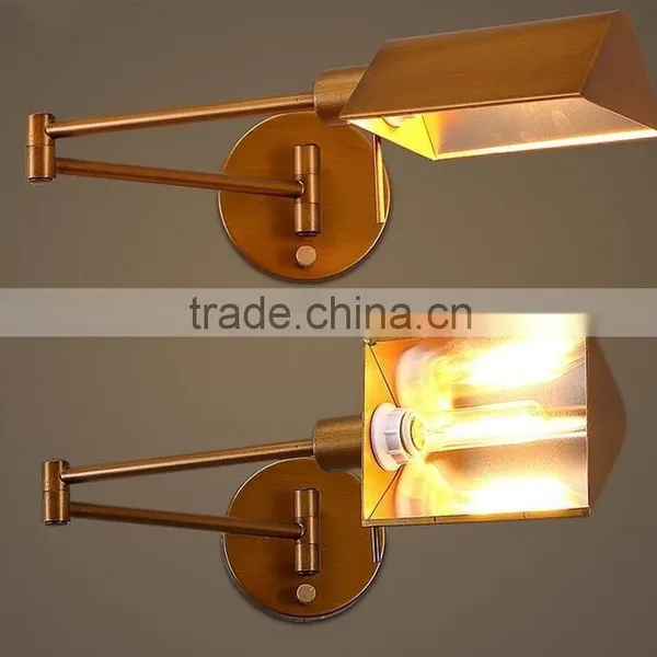 North Amenrica Swing Arm Wall Sconce Wall Light. Wrought Iron Wall Lamp, Corridor Restaurant Industry
