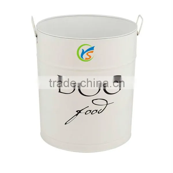 White Metal Food Grade Pet Dog Food Container