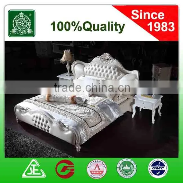 G8803 Wholesale High Quality Solid Wood Leather Bed/luxury Italian Genuine Leather Bed