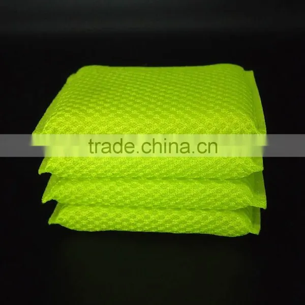 Kitchen Cleaning Sponge Green Scouring Pad With Mesh photo-2