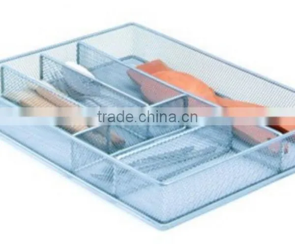 Store More Home Bases 6 Grid Metal Mesh Cutlery Tray For Kitchen photo-2