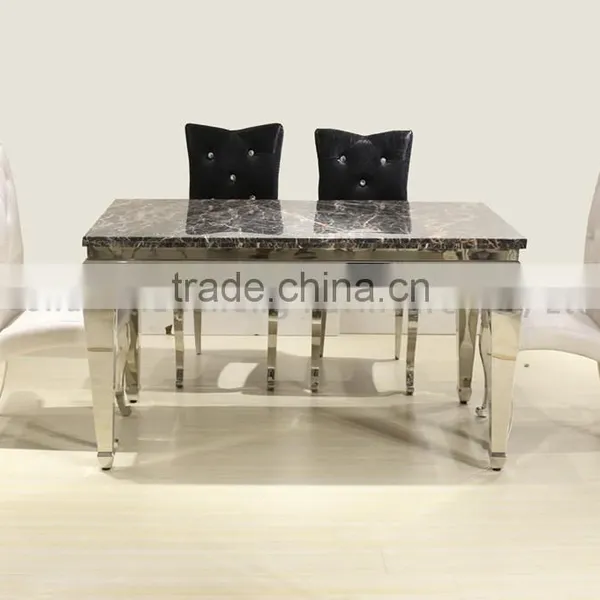 European Style Black Marble Dining Table for 6 People photo-6