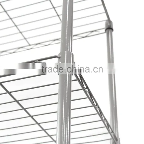 4-Tier Carbon Steel Black Shelf Storage Wire Metal Rack Shelving Suitable For Kitchen Home and Office photo-2