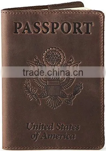 Genuine Leather Tianhooo Leather Passport Cover & Holder for Men Women Passport Case photo-2