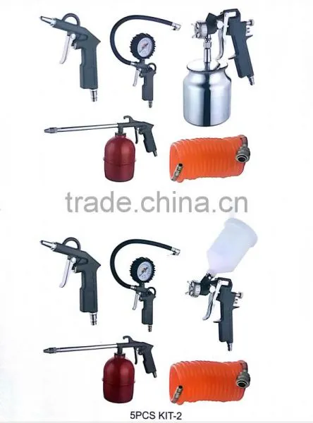5pc Spray Gun Set Heavy Duty Trigger Control Air Release Lever Tools DIY photo-2