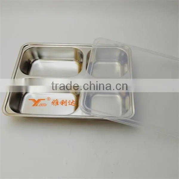 Eco-friendly Free Used Colorful Stainless Steel 4 Compartment Plate for Dinner photo-4