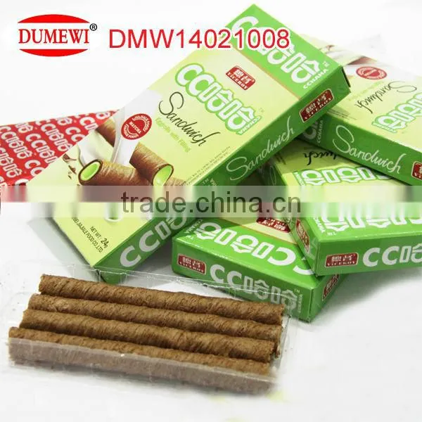 Matcha Flavored Biscuit Rolls Box Pack Mini Wafer Sticks