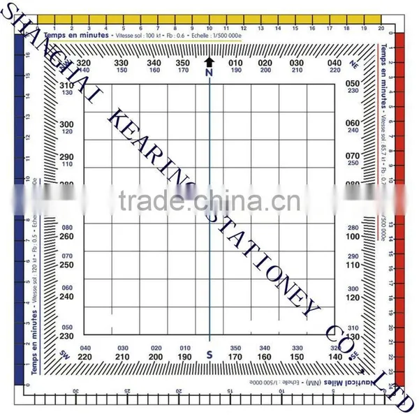 Kearing High Quality Flexible Plastic Grid Protractor for Trainning Student Square Aviation Protractor Plotter# KPP-4 photo-2