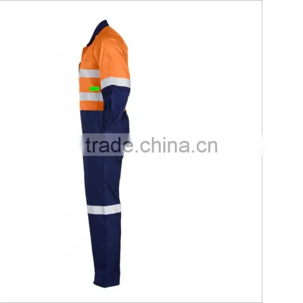 Custom Cotton/Nylon Hi Vis Safety Coverall Workwear For Men photo-4