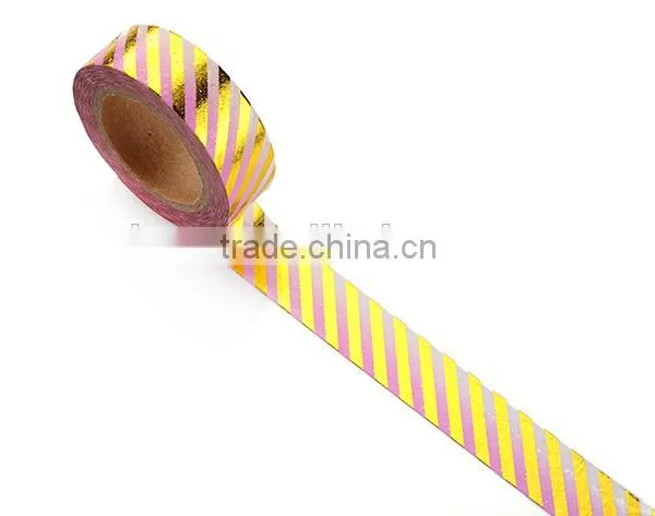 2 Patters 1.5cm*10m Gold Foil Washi Tape for Decorative photo-4