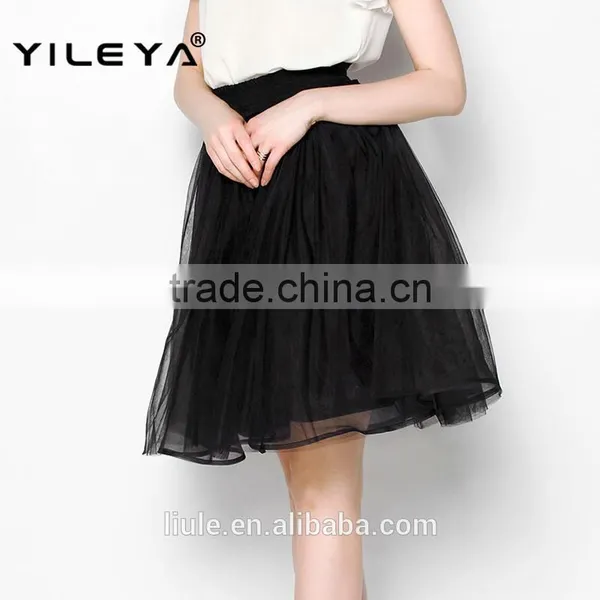 Latest Woman Elastic Waist Muti Layers White Fluffy Tutu Skirt for Adult photo-3